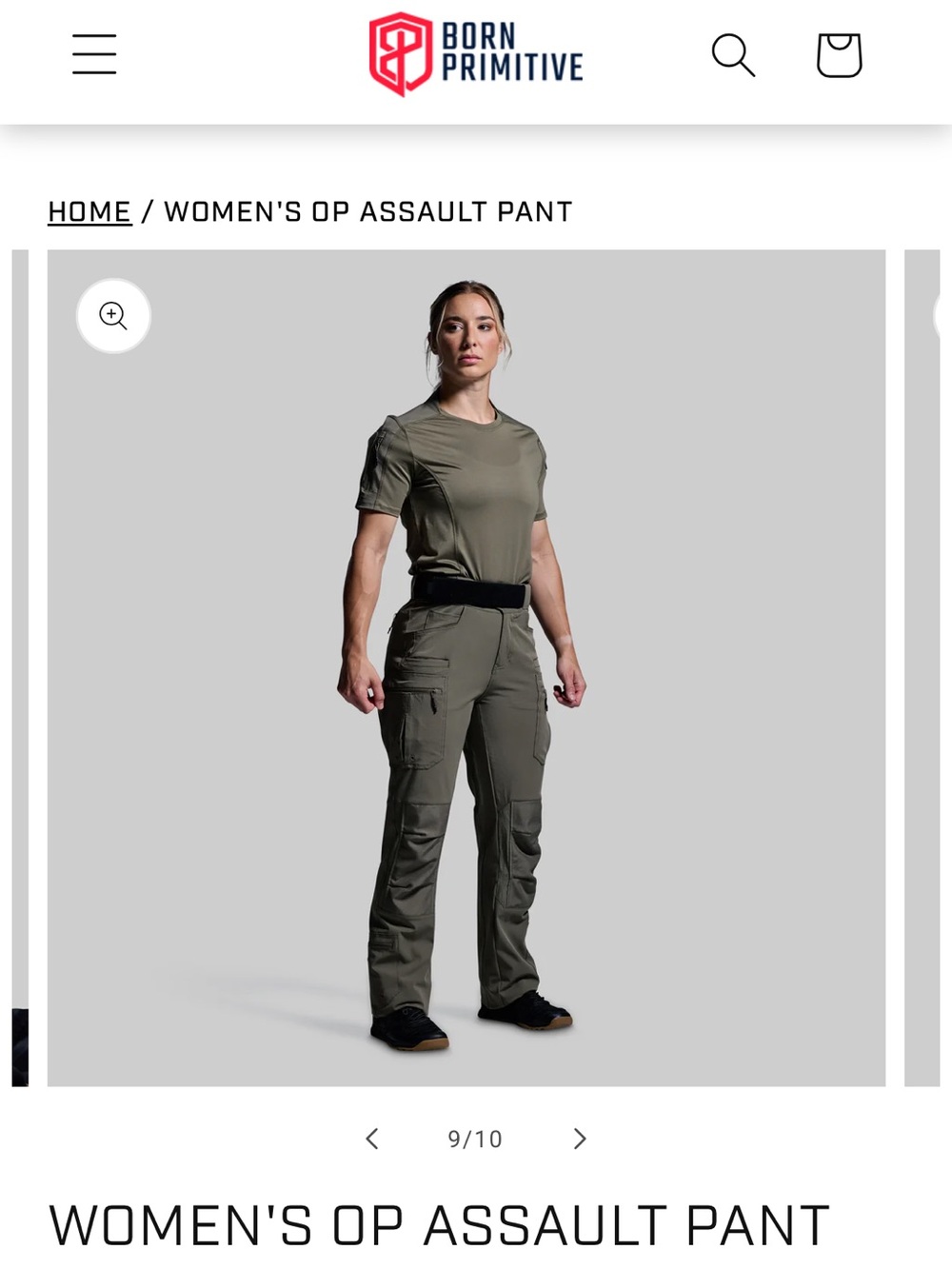 NWT Born Primitive Women's size 0 “OP Assault Pant” — Olive green